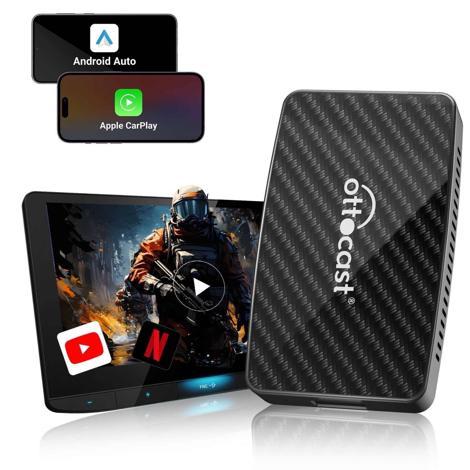 Play2Video Pro Wireless CarPlay/Android Auto All-in-One-Adapter