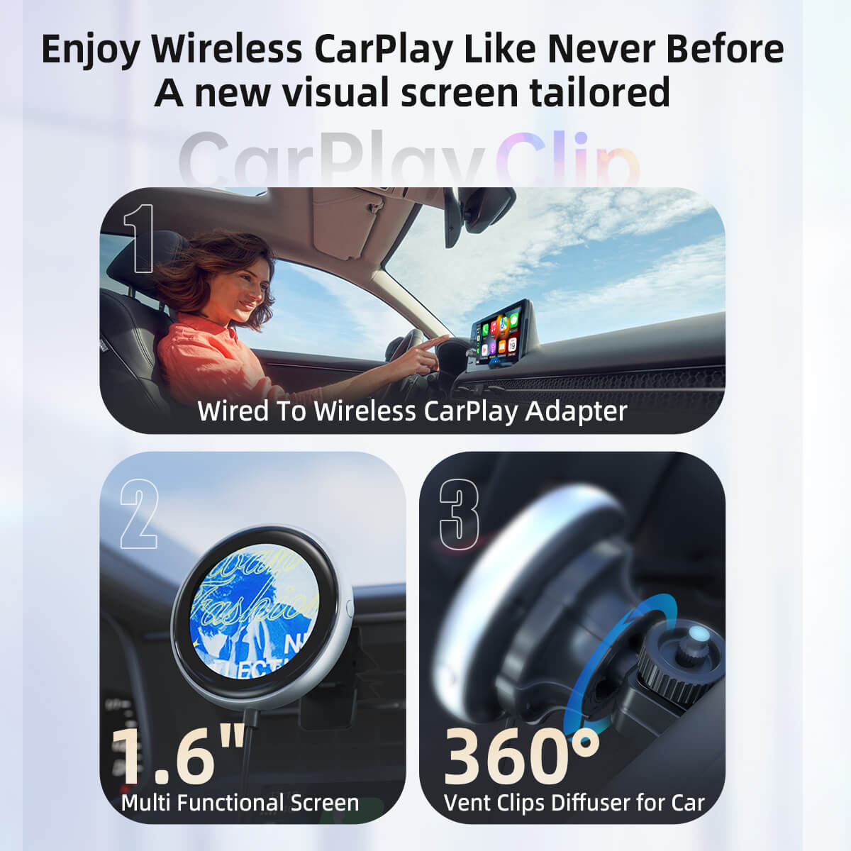 Adaptador inalámbrico CarPlayClip para CarPlay