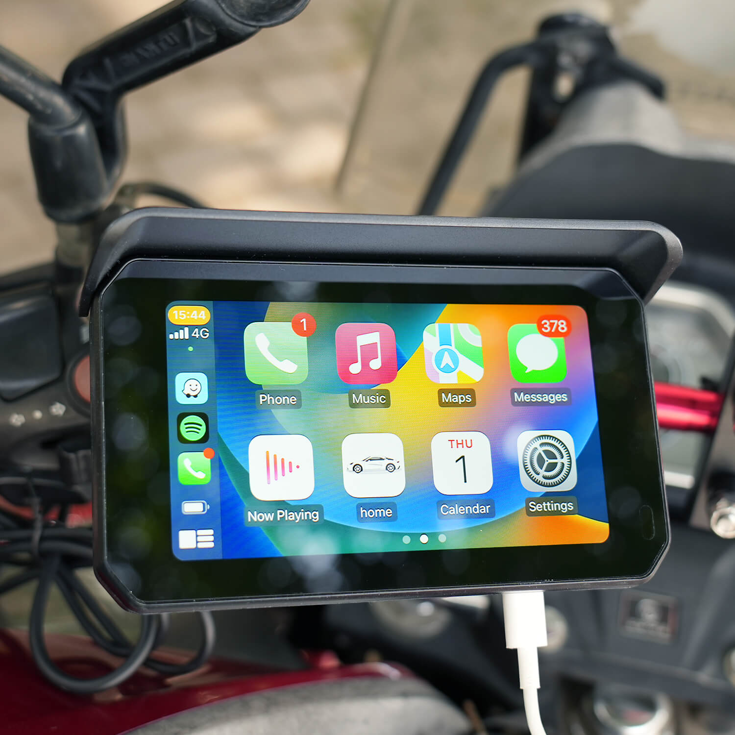 CarPlay Lite C5 SE Tragbares Motorrad-GPS, kabelloser CarPlay/Android Auto-Bildschirm