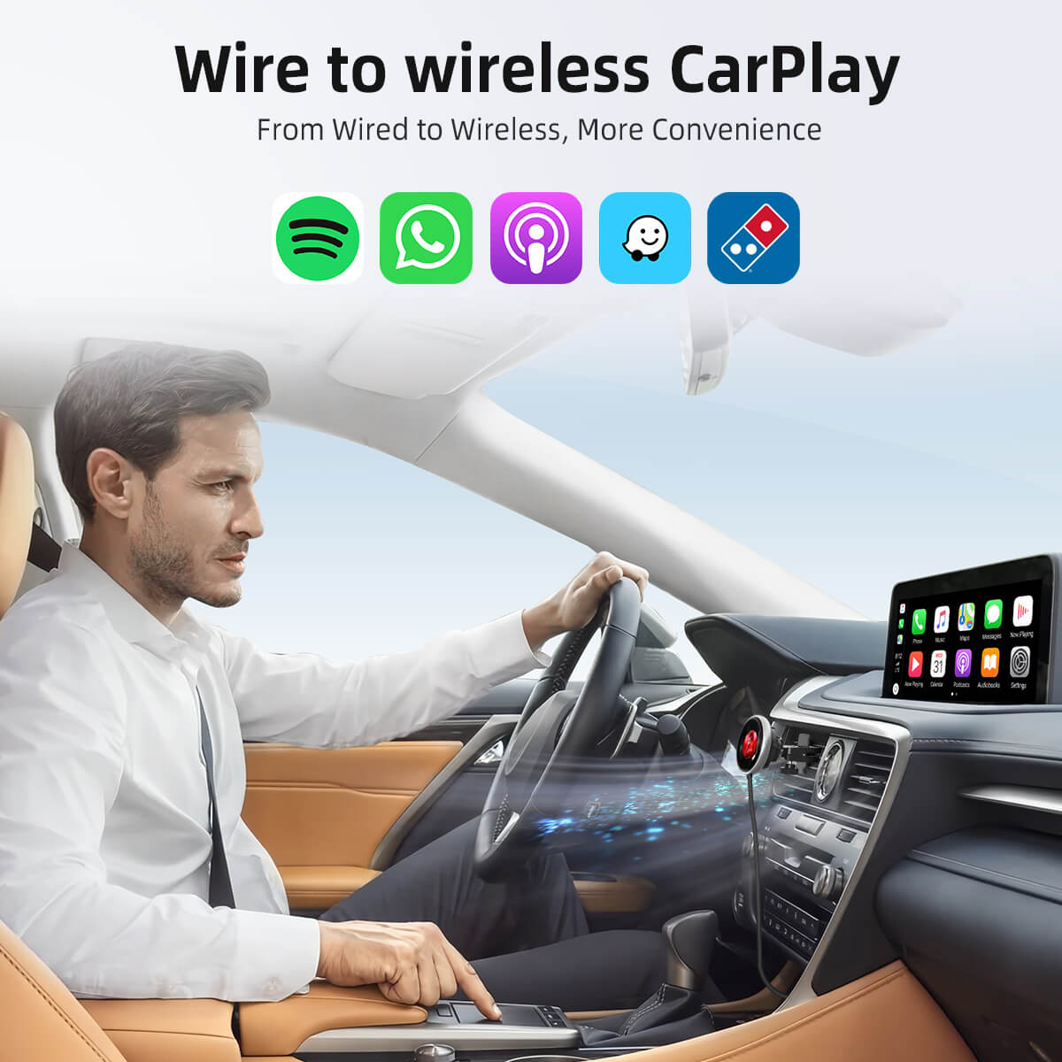 Adaptador inalámbrico CarPlayClip para CarPlay