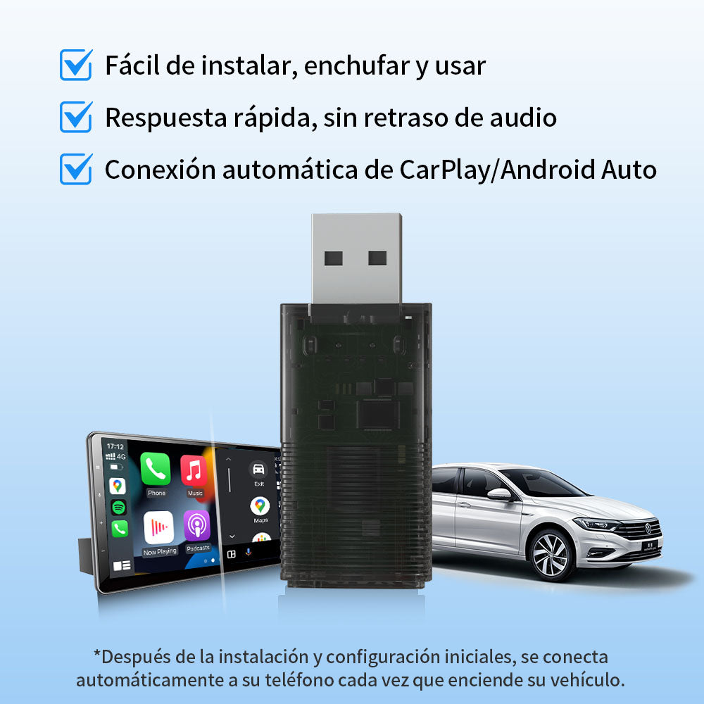 ⚡Aggiornamenti⚡Adattatore Mini Wireless CarPlay/Android Auto 2 in 1