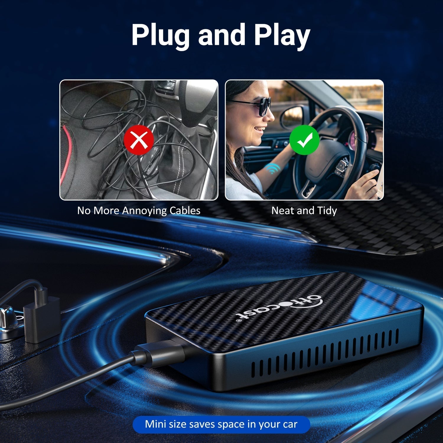 Play2Video Pro Wireless CarPlay/Android Auto All-in-one Adapter