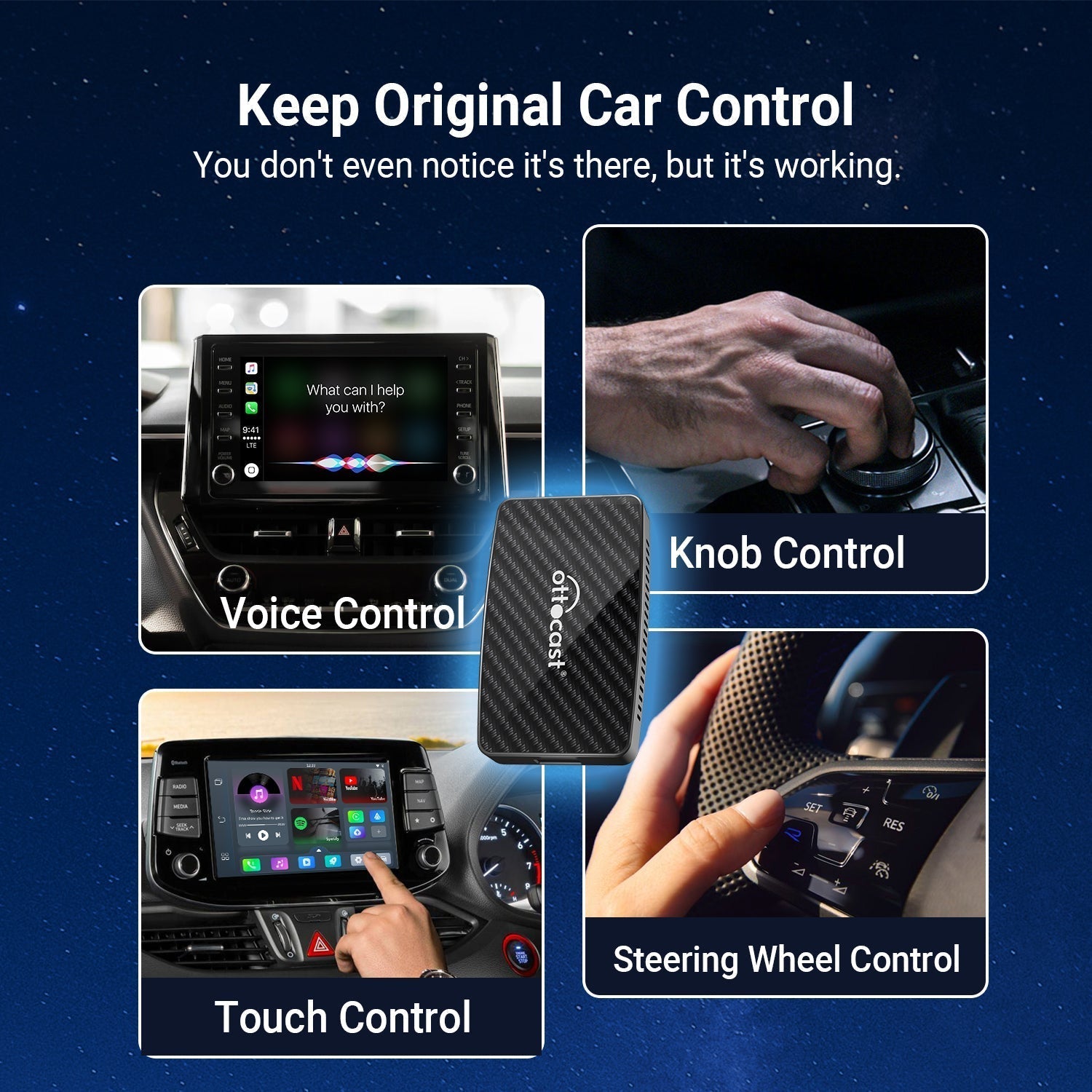 Play2Video Pro Wireless CarPlay/Android Auto All-in-one Adapter