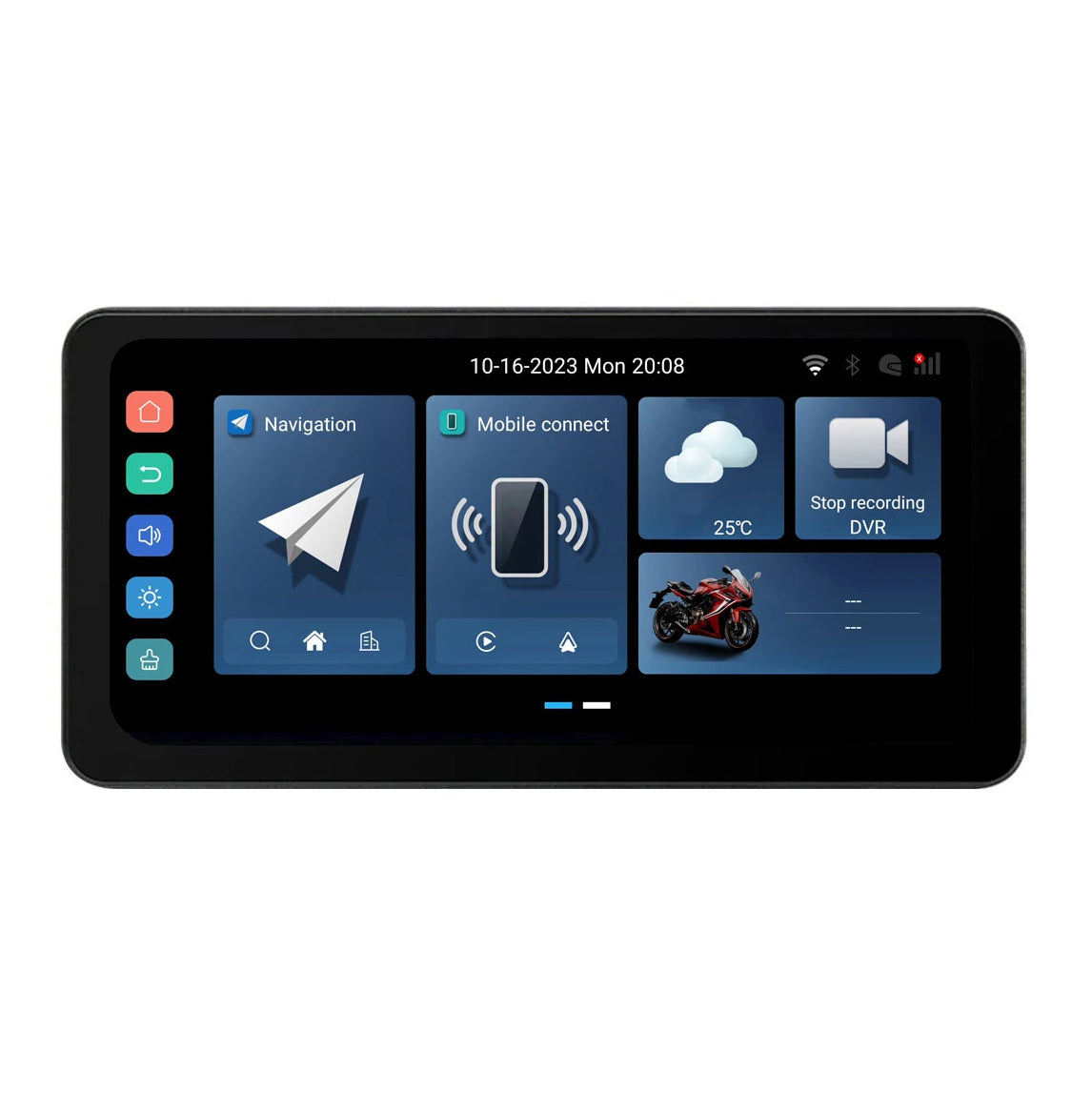 Οθόνη GPS CarPlay Lite C5 Ultra Motorcycle Android 12 με κάμερα DVR