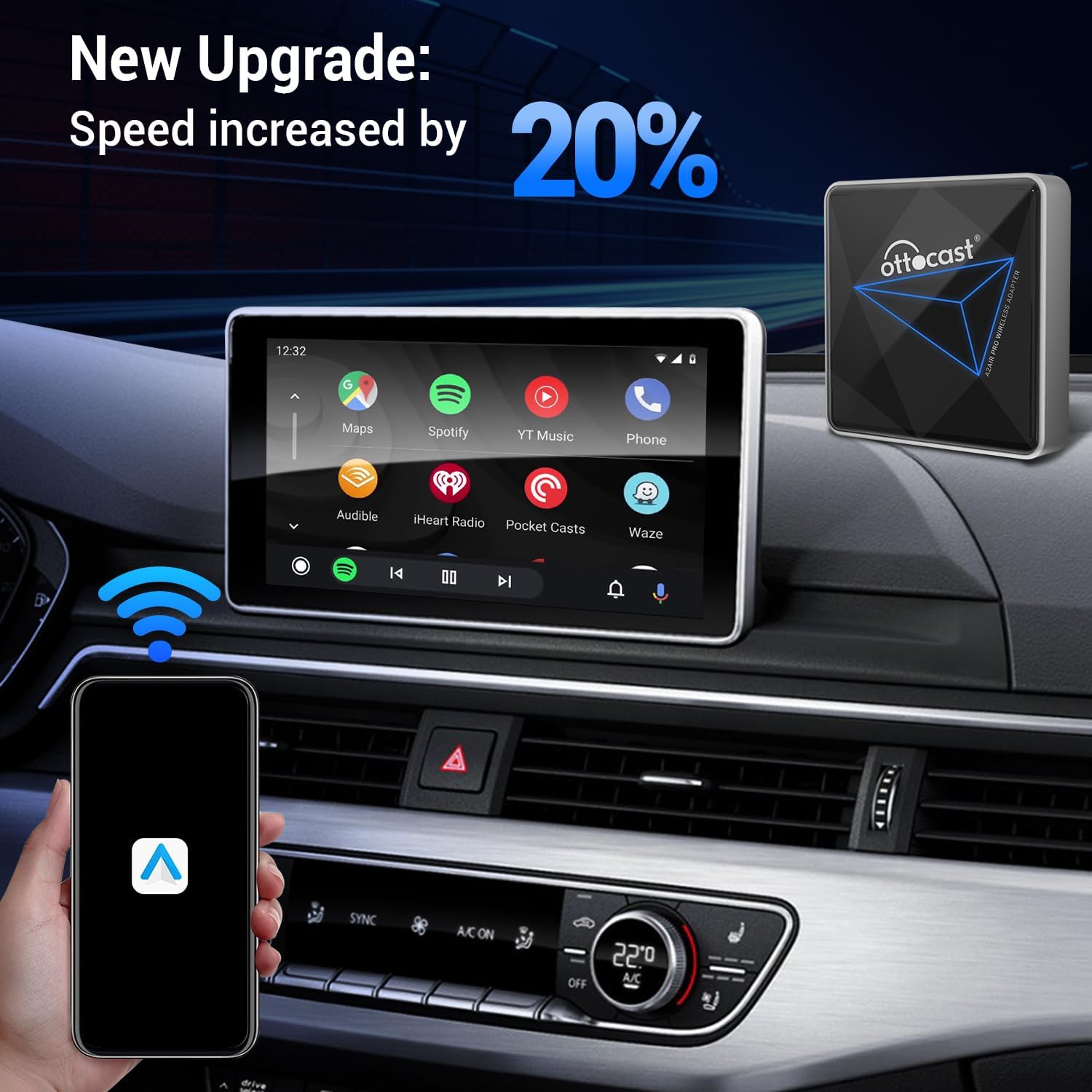 A2Air Pro Drahtloser Android Auto Adapter