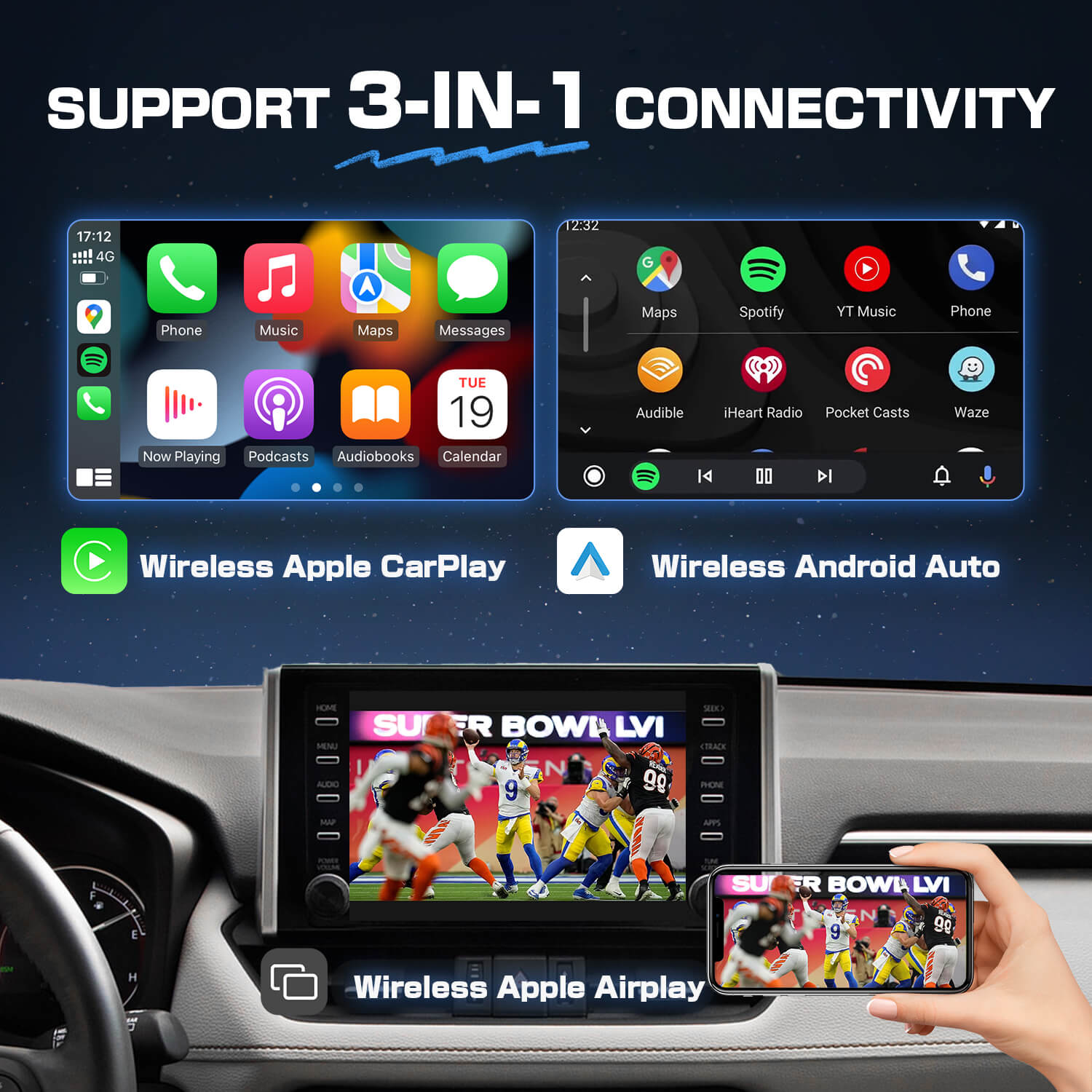 Προσαρμογέας Ottoadapter MX Wireless CarPlay/ Android Auto 3-σε-1