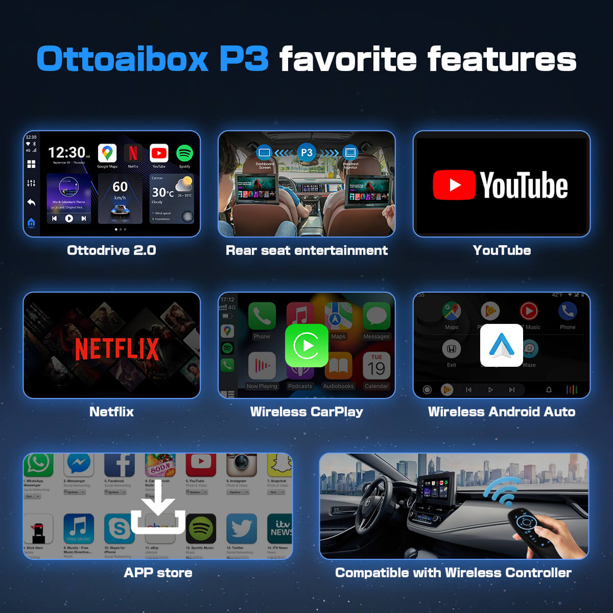 🔥Σήμερα Ειδική Προσφορά🔥OttoAibox P3 CarPlay AI Box