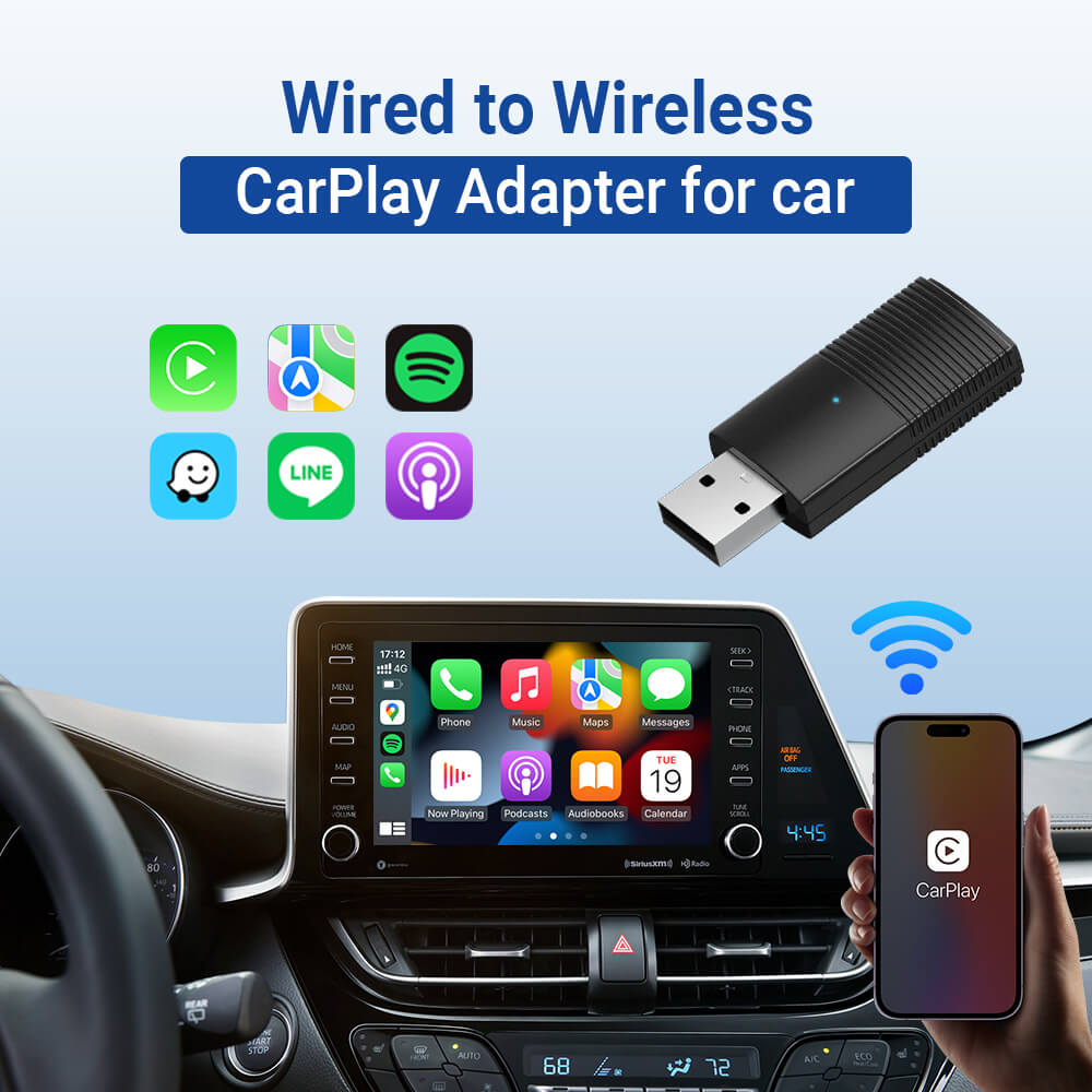 ⚡Aggiornamenti⚡Adattatore Mini Wireless CarPlay/Android Auto 2 in 1