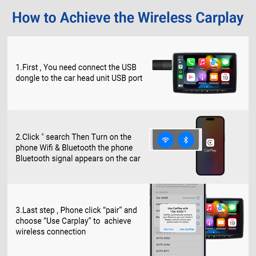 ⚡Aggiornamenti⚡Adattatore Mini Wireless CarPlay/Android Auto 2 in 1