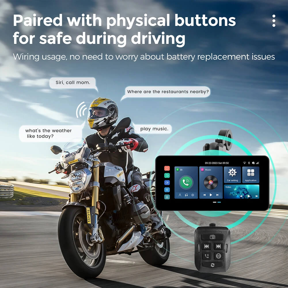 Οθόνη GPS CarPlay Lite C5 Ultra Motorcycle Android 12 με κάμερα DVR